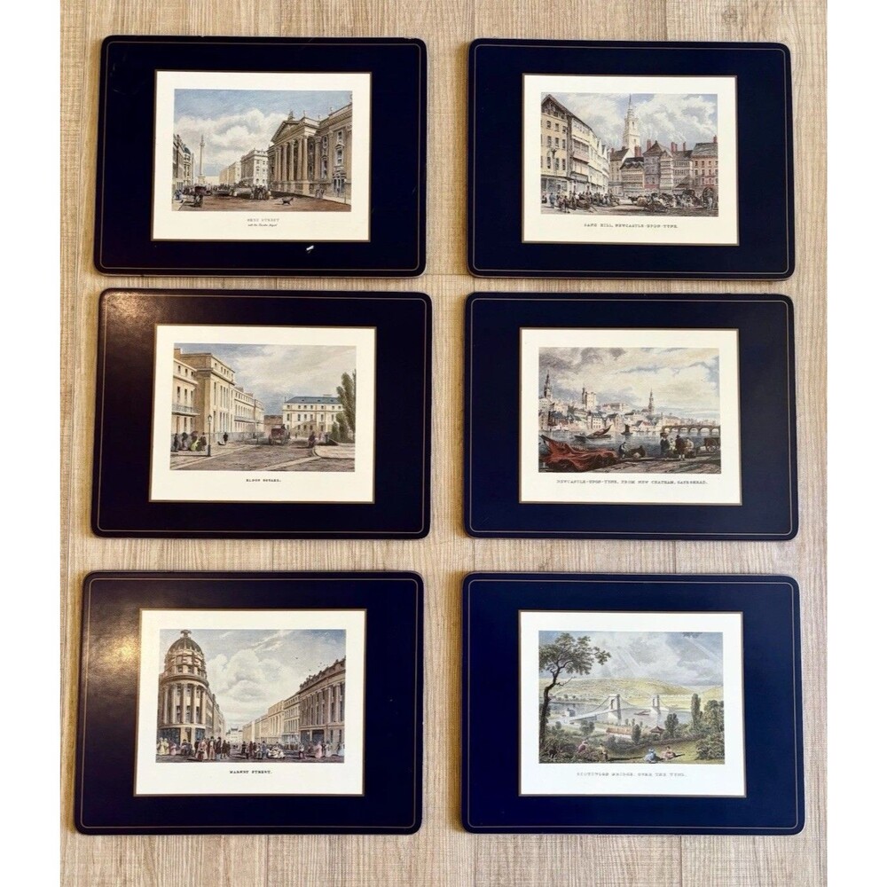 Vintage Pimpernel Set 6 England Scenes Landmarks Cork Placemats 9 x 12 Cottage